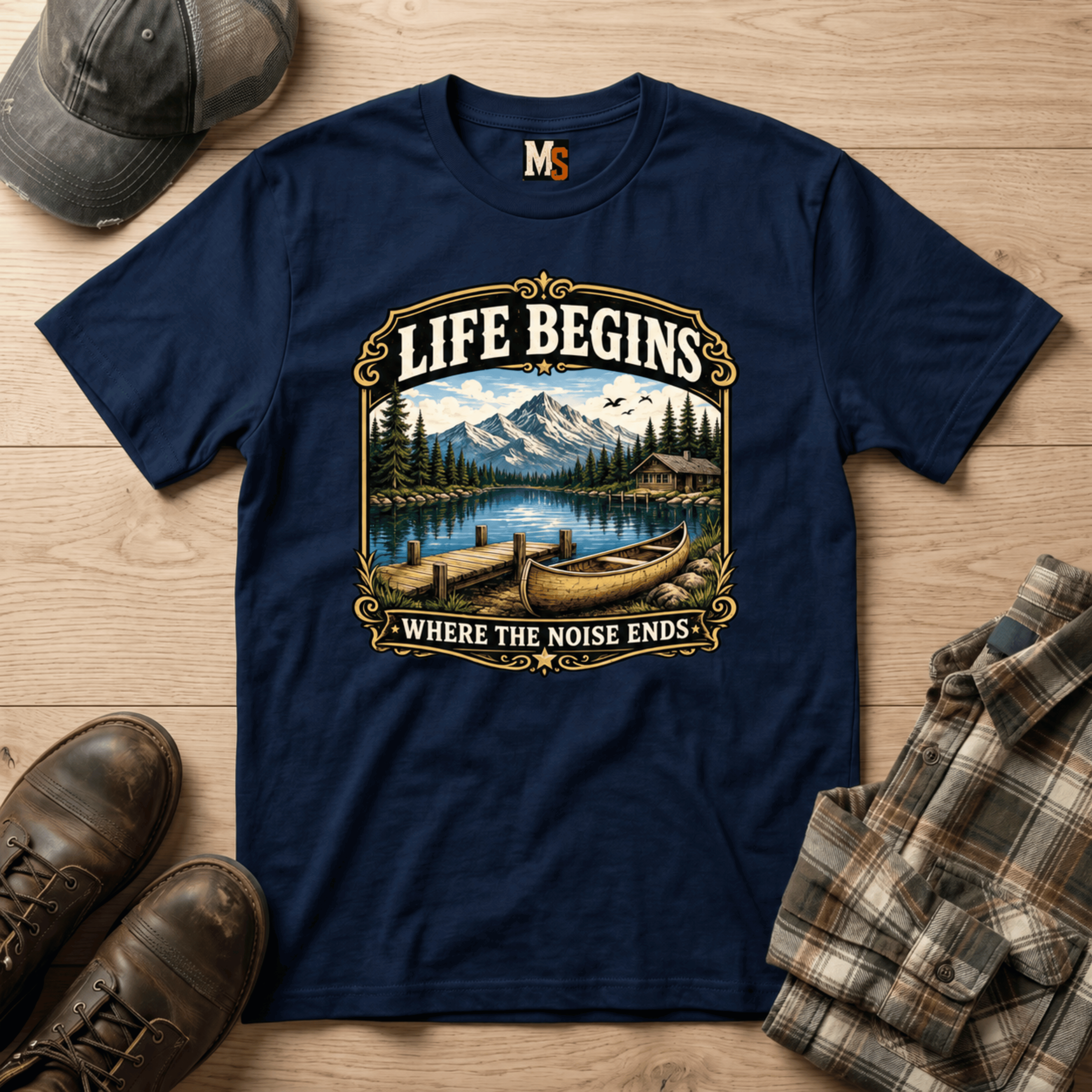 Life begins where the noise ends T-shirt