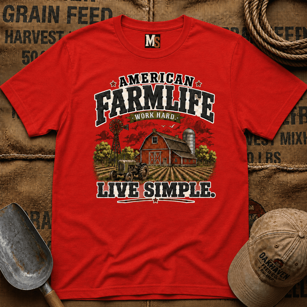 American Farmlife - Work hard, live simple T-shirt
