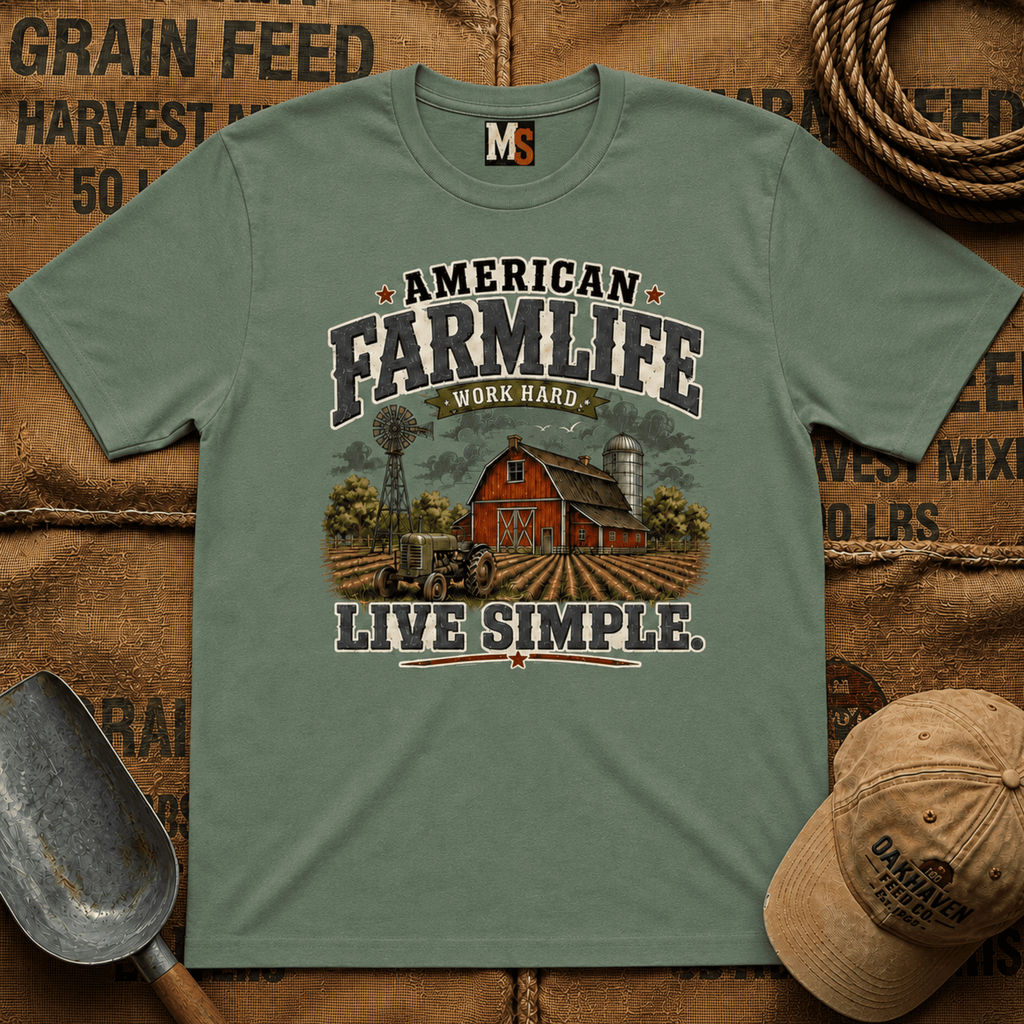 American Farmlife - Work hard, live simple T-shirt