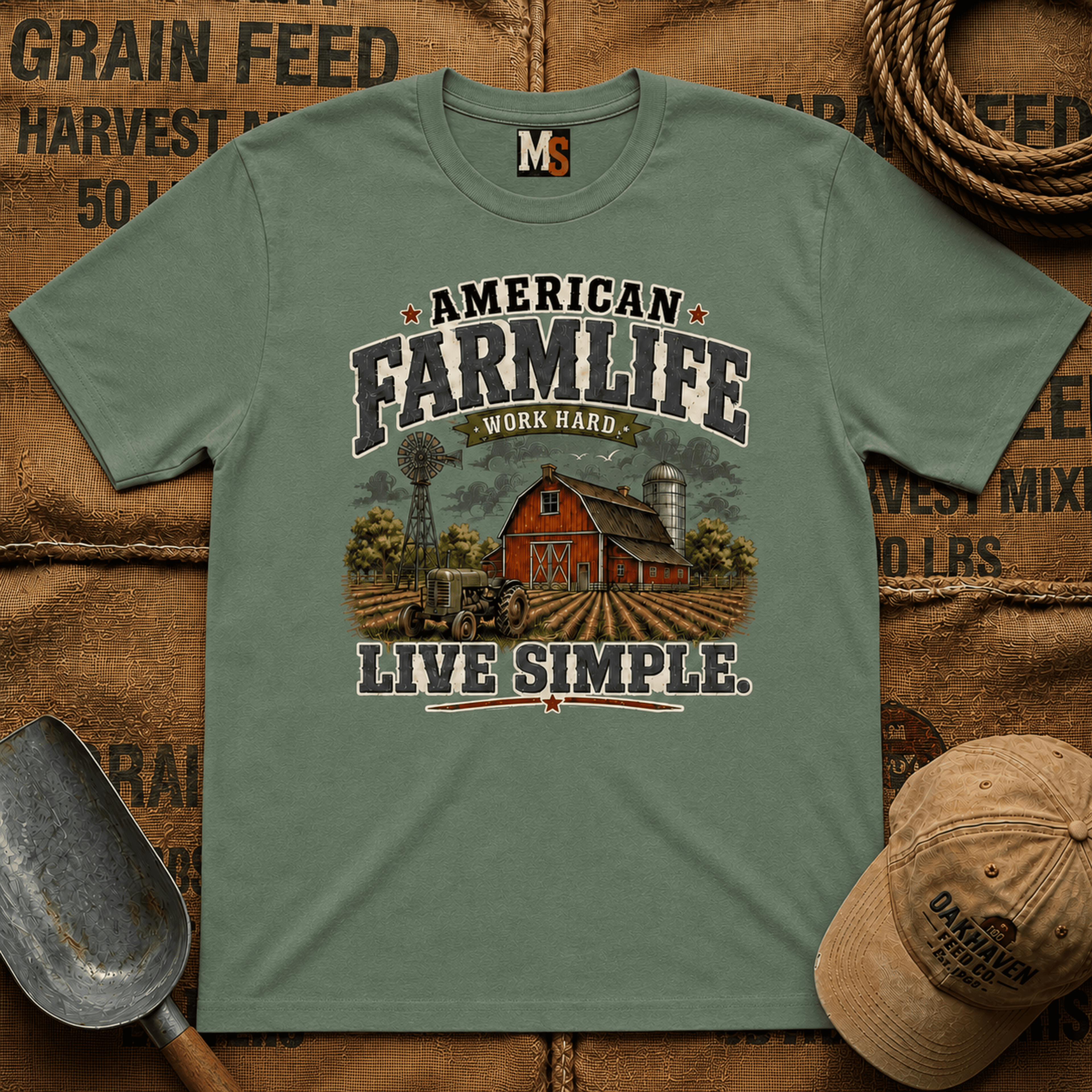 American Farmlife - Work hard, live simple T-shirt