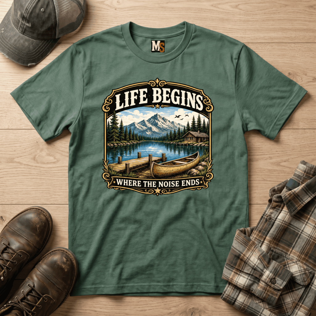 Life begins where the noise ends T-shirt