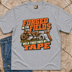 Forged in the fields - held together by tape T-shirt
