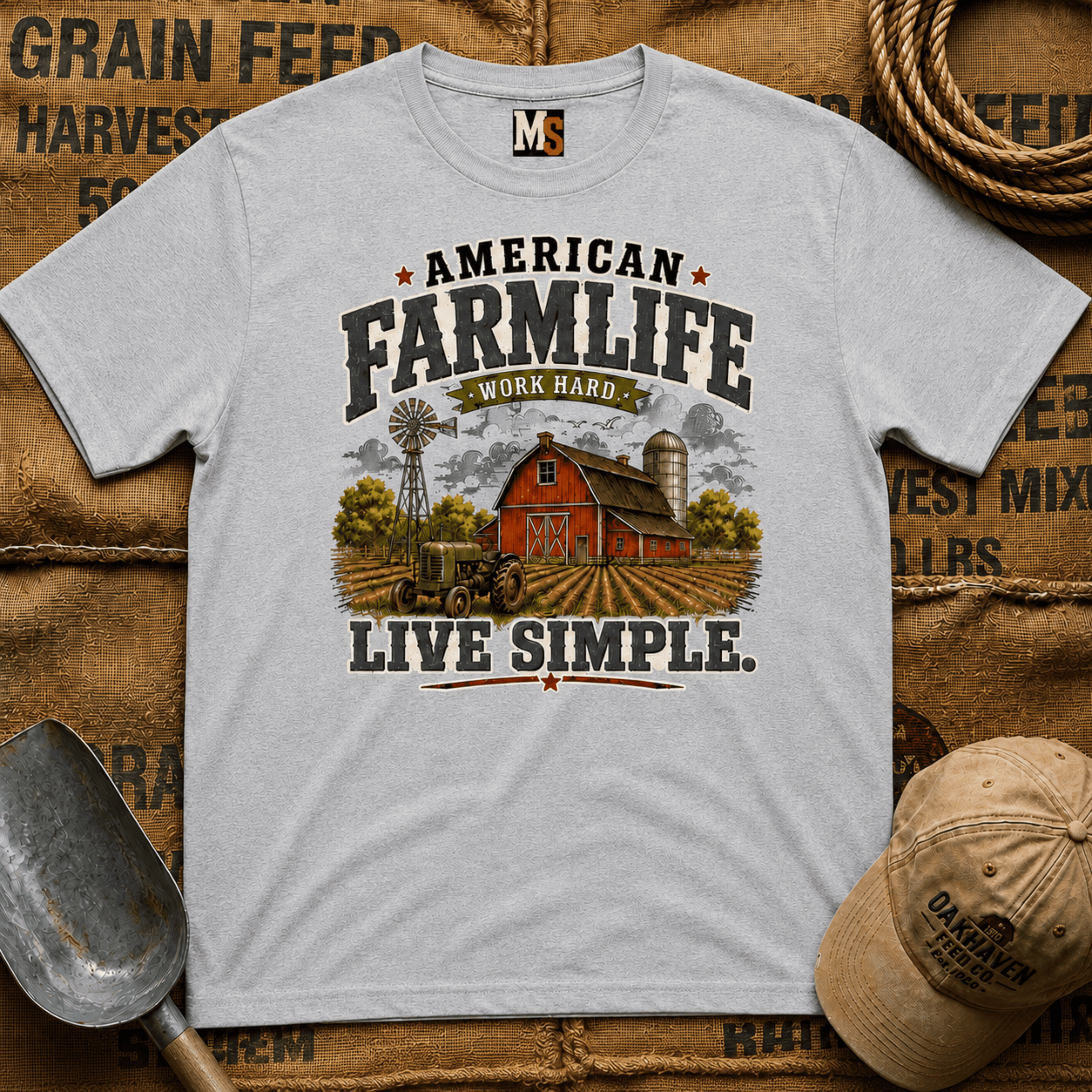 American Farmlife - Work hard, live simple T-shirt