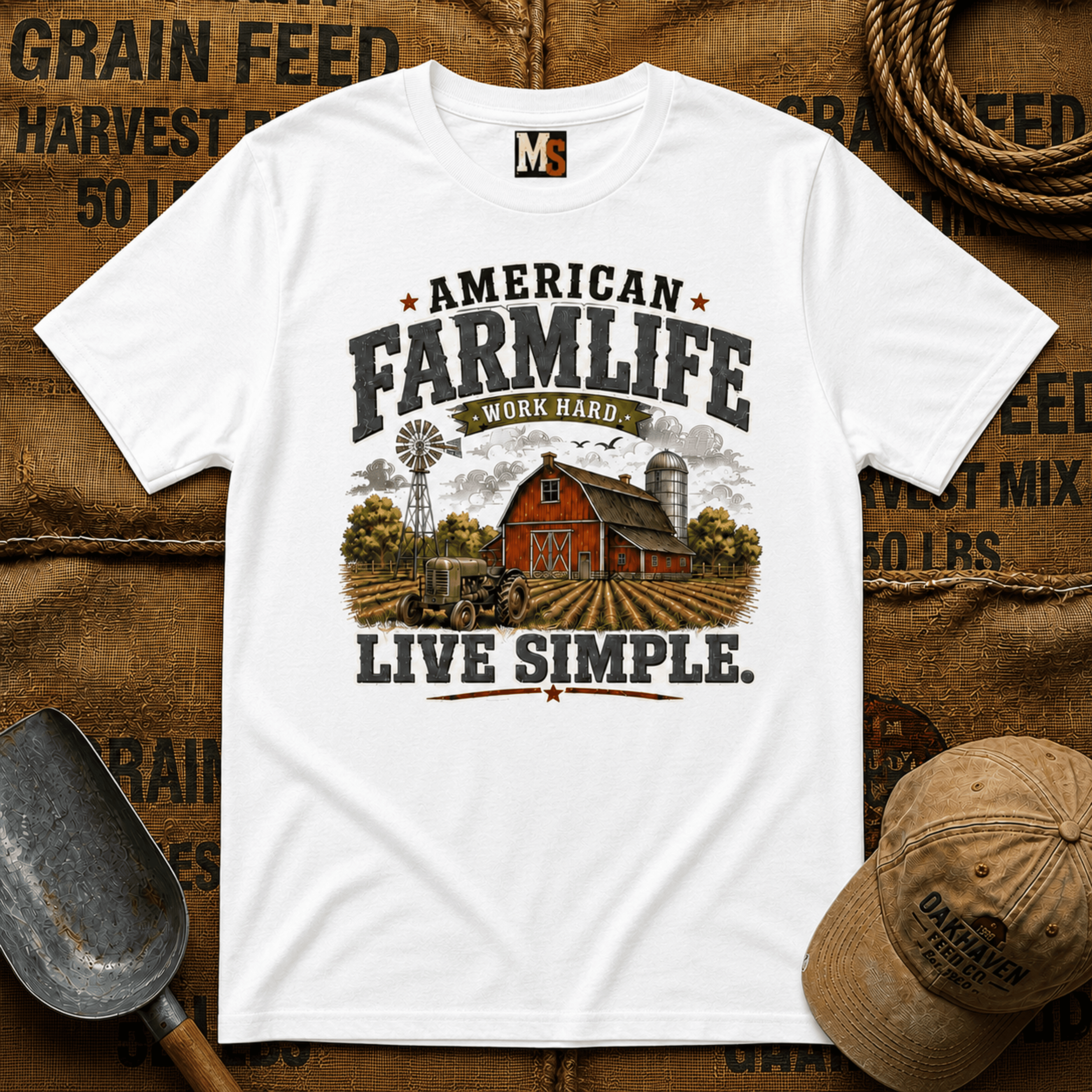 American Farmlife - Work hard, live simple T-shirt
